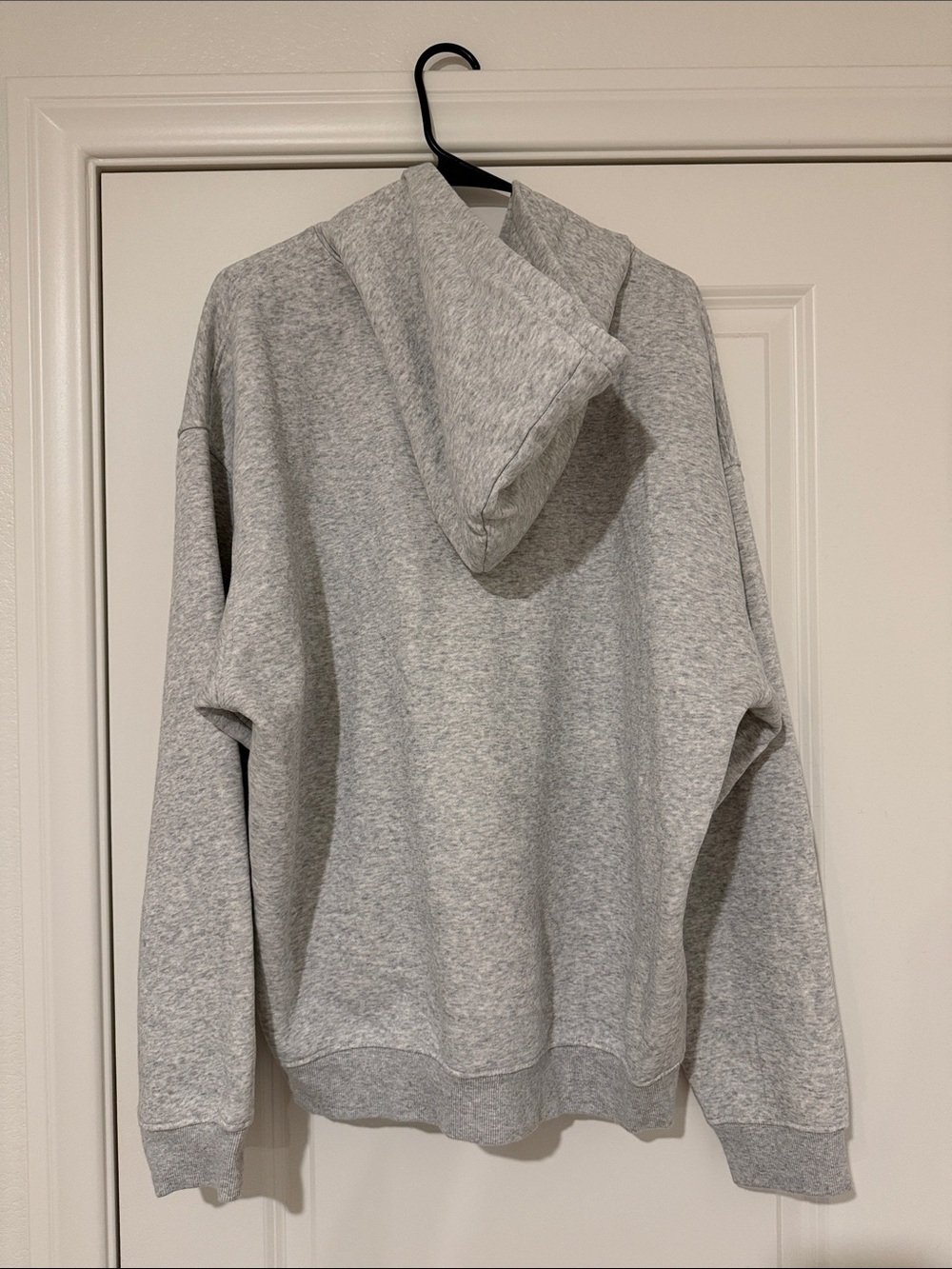 SKIMS Light Heather Gray Hooded Pullover Sweatshirt - Relaxed Hoodie - Picture 3 of 4